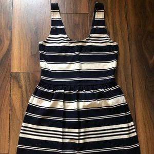 J crew navy white striped tank dress